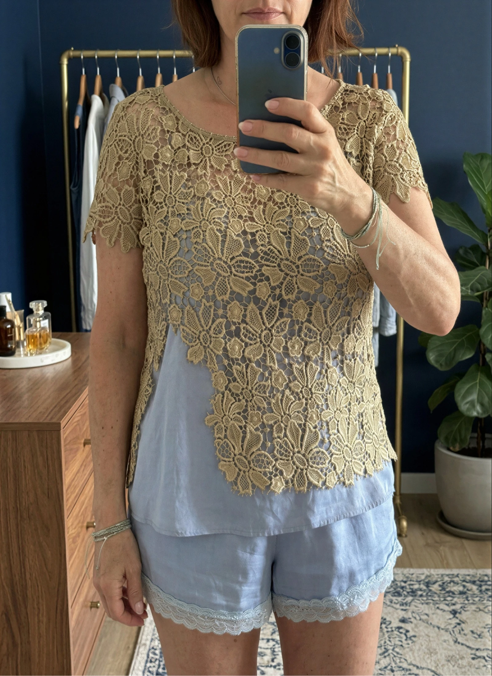 Italian top in golden lace – Size 46 IT 42FR – photo 4